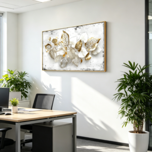 Modern Botanical Leaf Canvas Wall Art, Framed, for Living Room Bedroom Dining Room Home Office Decor 20x40in